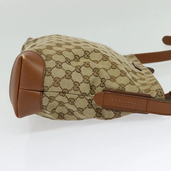GUCCI GG Canvas Web Sherry Line Shoulder Bag Beige Gold - Picture 5 of 15